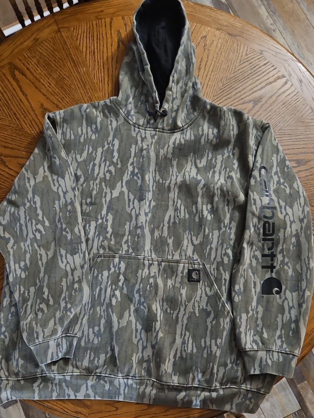 Carhartt Men’s Green & Gray Camo Hooded Sweatshirt